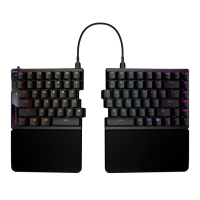 ASUS Клавіатура механічна ROG Falcata split, 83key, Magnetic Switch, USB-A/WL/BT, EN, RGB, чорний