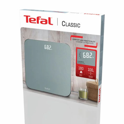 Tefal Ваги Tefal підлогові Classic, 180кг, AAAx3 в комплекті, скло, сірий