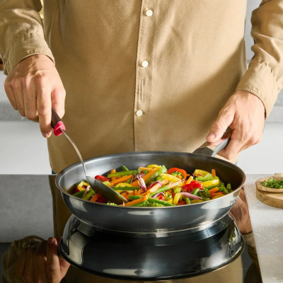 Tefal Сковорода Tefal Emotion+, 18см, нержавіюча сталь, бакеліт, чорний