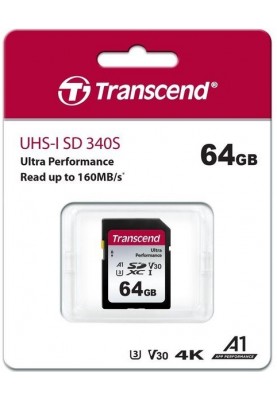 Transcend Карта пам'яті SD 64GB C10 UHS-I U3 R160/W50MB/s 4K