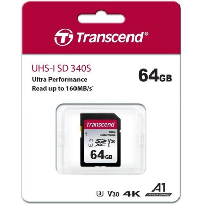 Transcend Карта пам'яті SD 64GB C10 UHS-I U3 R160/W50MB/s 4K