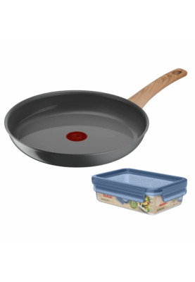 Tefal Сковорода Renew+контейнер Tefal Master Seal Eco, 26см, 0.8л, алюміній, бакеліт, скло, сірий, прозрачний