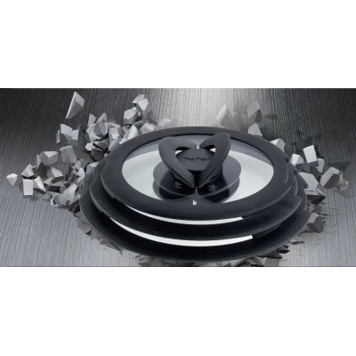 Tefal Набір скляних кришок Ingenio, 16см, 18см, 20см, скло, пластик, чорний