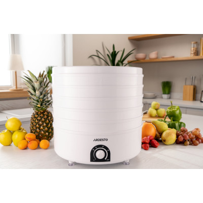 ARDESTO Сушарка для продуктів FDB-5385, 520Вт, піддонів -5x4см, діаметр-38,5см, макс-70°С, рег.темп, пластик , білий ARDESTO Сушарка для продуктів FDB-5385, 520Вт, піддонів -5x4см, діаметр-38,5см, макс-70°С, рег.темп, пластик , білий