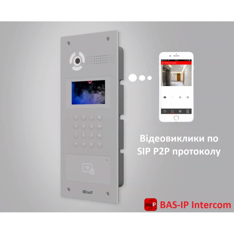 BAS-IP Панель виклику AA-07FB, багатоабонентська, 2MP, 120 градусів, переадресація, безконтактна картка, сріблястий