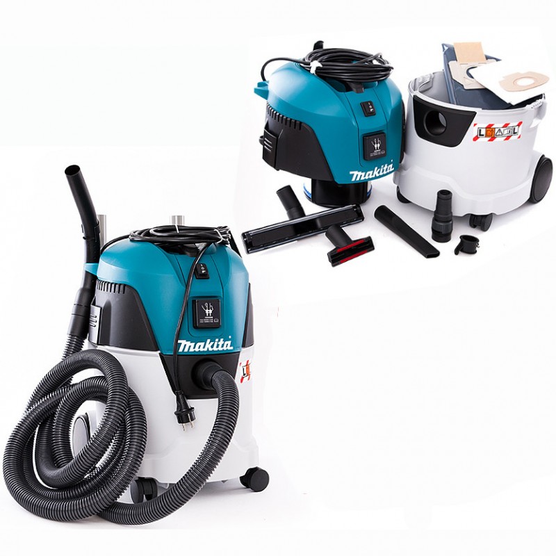 Makita Пилосос професійний VC2512L, 1000Вт, 210мБар, контейнер 25л, розетка 2600Вт, 7кг