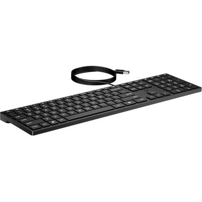 HP Клавіатура мембранна НР 320K, 109key, USB-A, EN/UK, чорний