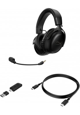 HyperX Гарнітура ігрова Cloud III, WL/USB-A/USB-C, чорний