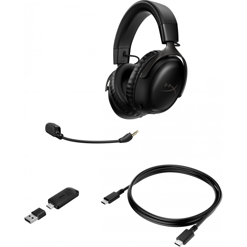 HyperX Гарнітура ігрова Cloud III, WL/USB-A/USB-C, чорний