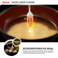Tefal Сковорода Tefal Excellence Fusion,24см, алюміній, нержавіюча сталь, бакеліт, чорний