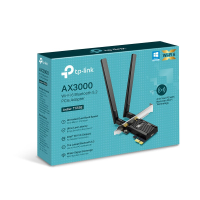 TP-Link Адаптер WiFi Archer TX55E AX3000, PCI-Express x1, BT5.2