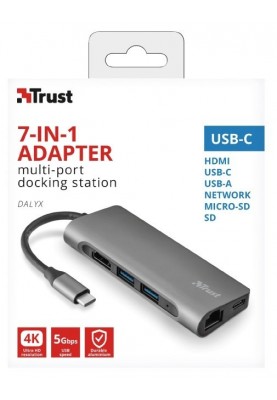 Trust USB-хаб DALYX 7-IN-1 USB-C ALUMINIUM