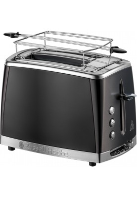 Russell Hobbs Тостер Matte Black 2 Slice, 1550Вт, нержавіюча сталь, підігрів, розморозка, чорний