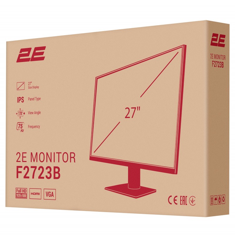 2E Монітор LCD 27" F2723B D-Sub, HDMI, IPS, 75Hz