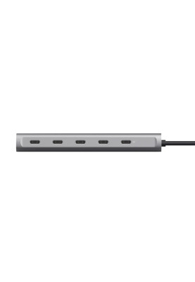 Trust Хаб Halyx USB-C > 5xUSB-C , Алюміній, 0.1м, сірий