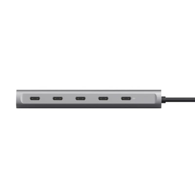 Trust Хаб Halyx USB-C > 5xUSB-C , Алюміній, 0.1м, сірий