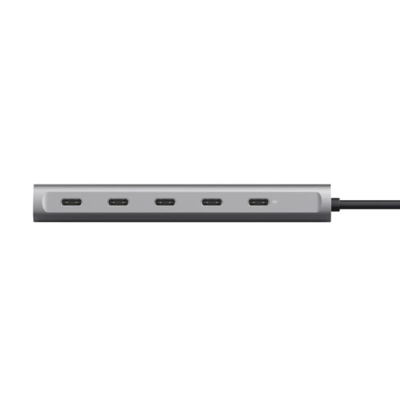 Trust Хаб Halyx USB-C > 5xUSB-C , Алюміній, 0.1м, сірий