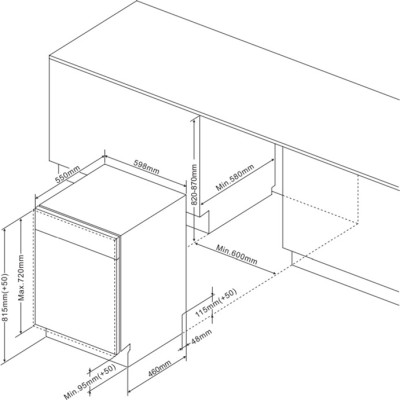 Hansa Посудомийна машина вбудована, 12компл., A++, 60см, білий
