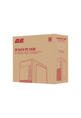 2E Корпус Alfa E1903U-400 з БЖ 2E ATX400W, 2xUSB3.0, 1xUSB2.0, VGA 320мм, ATX, чорний