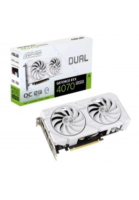 ASUS Відеокарта GeForce RTX 4070 SUPER 12GB GDDR6X EVO білий DUAL-RTX4070S-O12G-EVO-WHITE