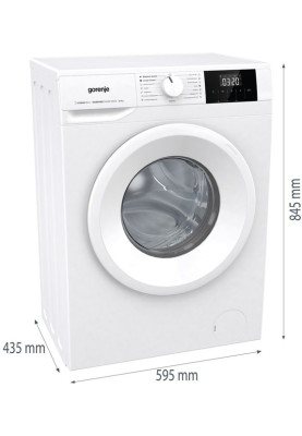 Gorenje Пральна машина фронтальна, 7кг, 1200, A+, 43.5см, дисплей, пар, інвертор, білий