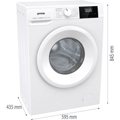 Gorenje Пральна машина фронтальна, 7кг, 1200, A+, 43.5см, дисплей, пар, інвертор, білий