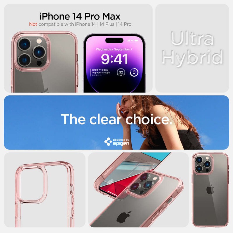 Spigen Чохол для Apple iPhone 14 Pro Max Ultra Hybrid, Rose Crystal