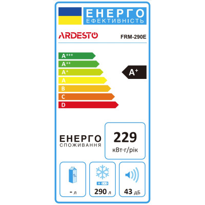ARDESTO Морозильний скринь, 290л, А+, ST, диспл зовн., білий