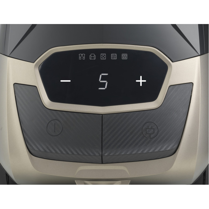 Gorenje Пилосос мішковий, 890Вт, 4л, HEPA, телескоп, LED-дисплей, турбощітка, чорний