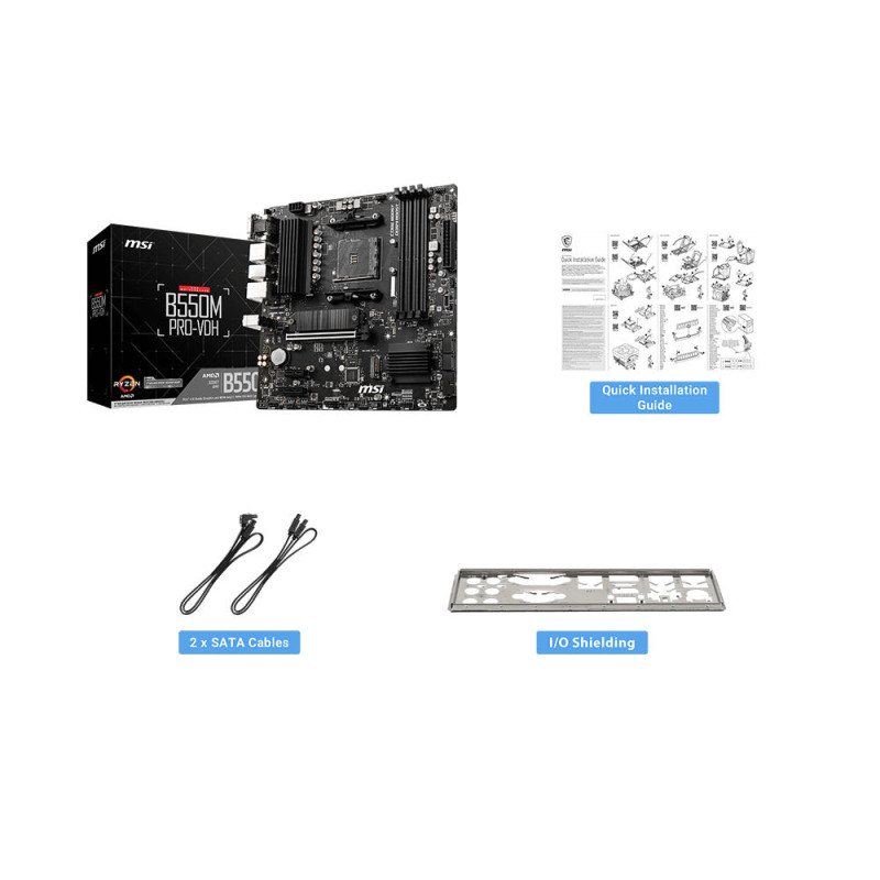 MSI Материнcька плата B550M PRO-VDH sAM4 B550 4xDDR4 M.2 HDMI DP D-Sub mATX