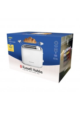 Russell Hobbs Тостер Eden 800Вт, пластик, підігрів, розморожування, білий