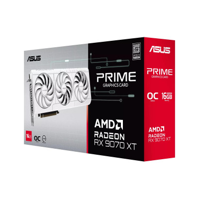 ASUS Відеокарта Radeon RX 9070 XT 16GB GDDR6 OC PRIME-RX9070XT-O16G-WHITE білий