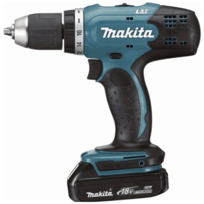 Makita Шуруповерт-дриль DDF453SYE, акум, 18В, 1.5Ah х 2шт., -400/0-1300 об/хв, 42Нм, 1.6кг, кейс