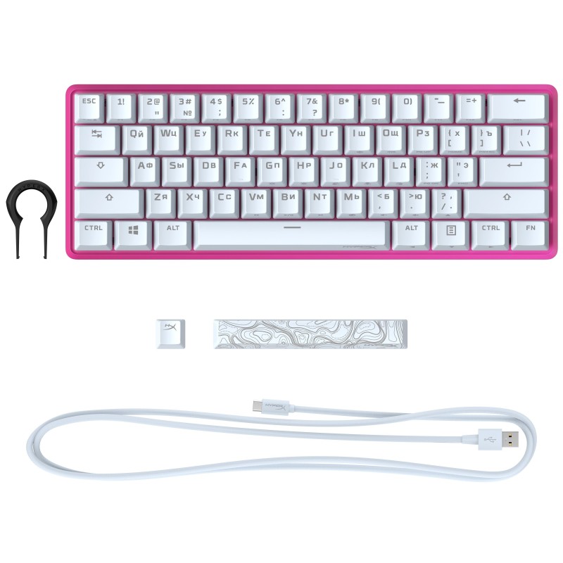 HyperX Клавіатура Alloy Origin 60 Red USB RGB ENG/RU, Pink