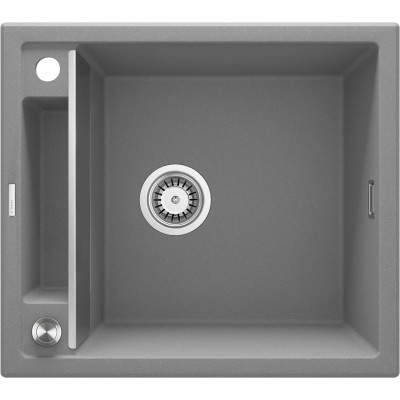 Deante Мийка кухонна Magnetic, граніт, квадрат, без крила, 560х500х219мм, чаша - 1, врізна, сірий