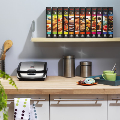 Tefal Мультимейкер Snack collection 700Вт, тефлон, 3 пластини, корпус-нержав.сталь/пластик, чорний