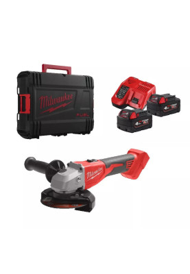 Milwaukee Шліфмашина кутова аккумуляторна M18 BLSAG125X-402X 125мм 18В 2x4А·рік ЗП М12-18С 11000об·хв 2.4кг кейс