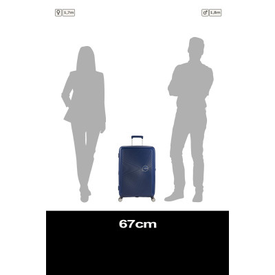 American Tourister Валіза American Tourister, Soundbox, поліпропілен, середня, 67см, 71.5/81л, TSA, 4 колеса, EXP, темно-синій