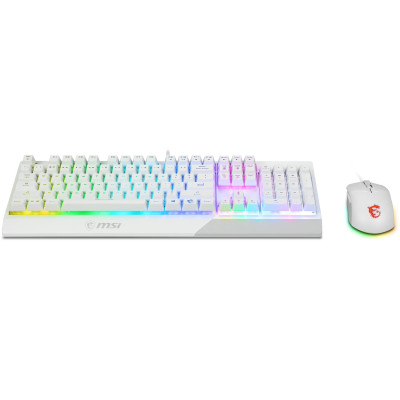 MSI Комплект клавіатура та миша Vigor GK30 COMBO WHITE UA USB, EN/UKR/RU, RGB, білий