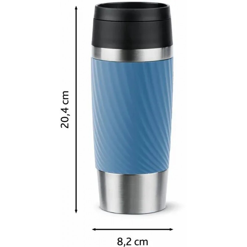 Tefal Термочашка Travel Mug Classic Twist, 360мл, нержавіюча сталь, блакитний