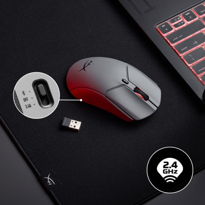 HyperX Миша Pulsefire Haste 2 Pro, RGB, USB-A/WL/BT, чорний
