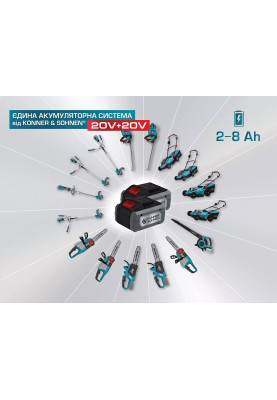 Könner & Söhnen Газонокосарка акумуляторна KS 43LM-40V 40В(20+20) акб 2x4А·рік 43см 50л 25-75мм 15.5кг