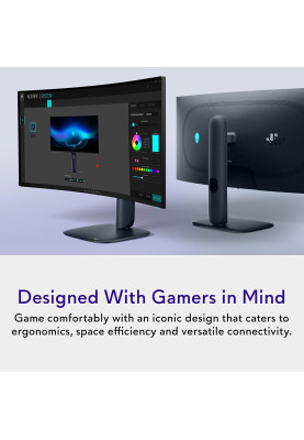 Dell Монітор 34" AW3425DW 2xHDMI, DP, USB, QD-OLED, 3440x1440, 21:9, 240Hz, 0.03ms, DCI-P3 99.3%, CURVED, G-SYNC, FreeSync, AdaptiveSync, HAS