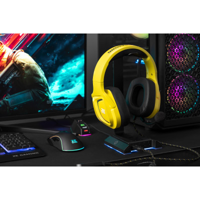 2E Gaming Гарнітура ігрова HG340, mini-jack/dual 3.5mm, RGB, 2м, жовтий