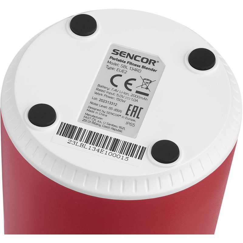 Sencor Блендер портативний для смузі 150Вт, чаша-500мл, USB-C,  біло-червоний
