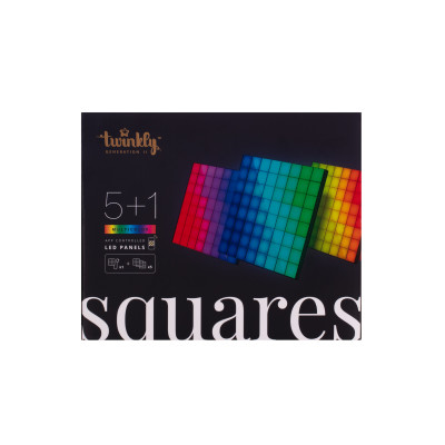 Twinkly Панель Smart LED Twinkly Squares 1+5 RGB, Gen II, IP20, 16x16см, кабель білий