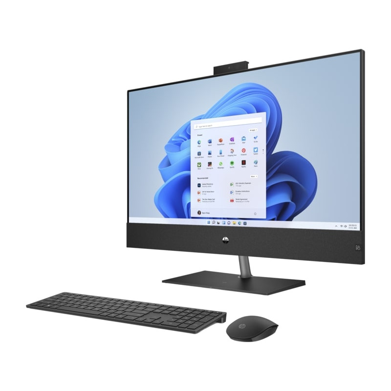 HP Комп'ютер персональний моноблок Pavilion 31.5" UHD IPS, Intel i7-13700T, 16GB, F512GB, NVD3050-4, WiFi, кл+м, DOS, чорний