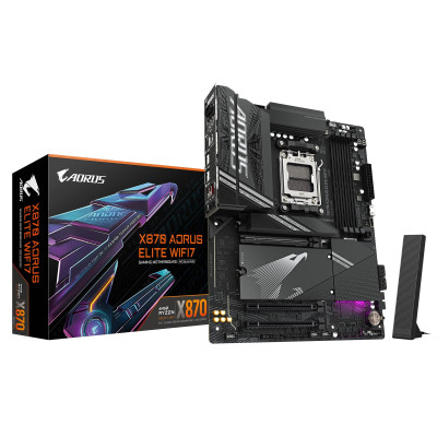 Gigabyte Материнська плата X870 A ELITE WIFI7 sAM5 X870 4xDDR5 M.2 HDMI ATX