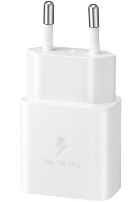 Samsung Зарядне пристрій мережевий 15Вт USB-С, кабель USB-C > USB-C, 1м, білий