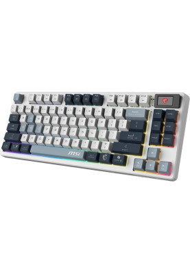 MSI Клавіатура механічна FORGE GK600 TKL W SKY UA 104key, механічний Linear, USB-A, Wireless, Bluetooth, EN/UKR/RU, RGB, білий